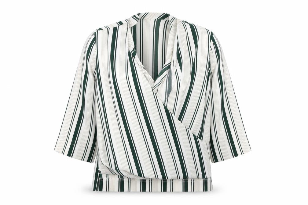 Marks & Spencer Women's Striped Wrap Blouse - Size 16