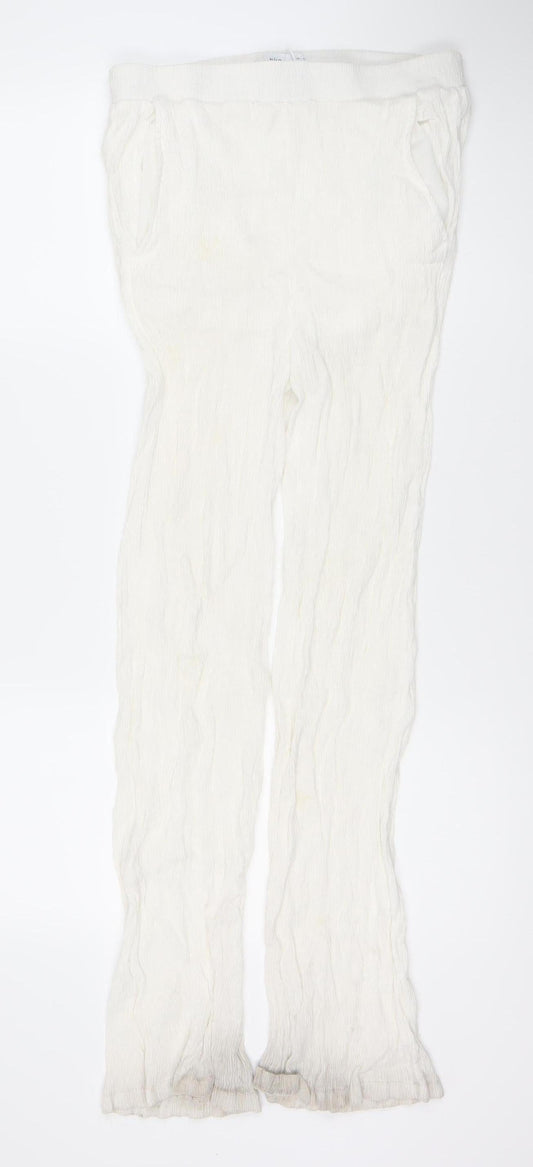 Bershka Women's White Trousers Size L