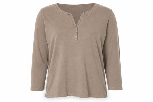 Karen Scott Women's Brown XL Henley T-Shirt