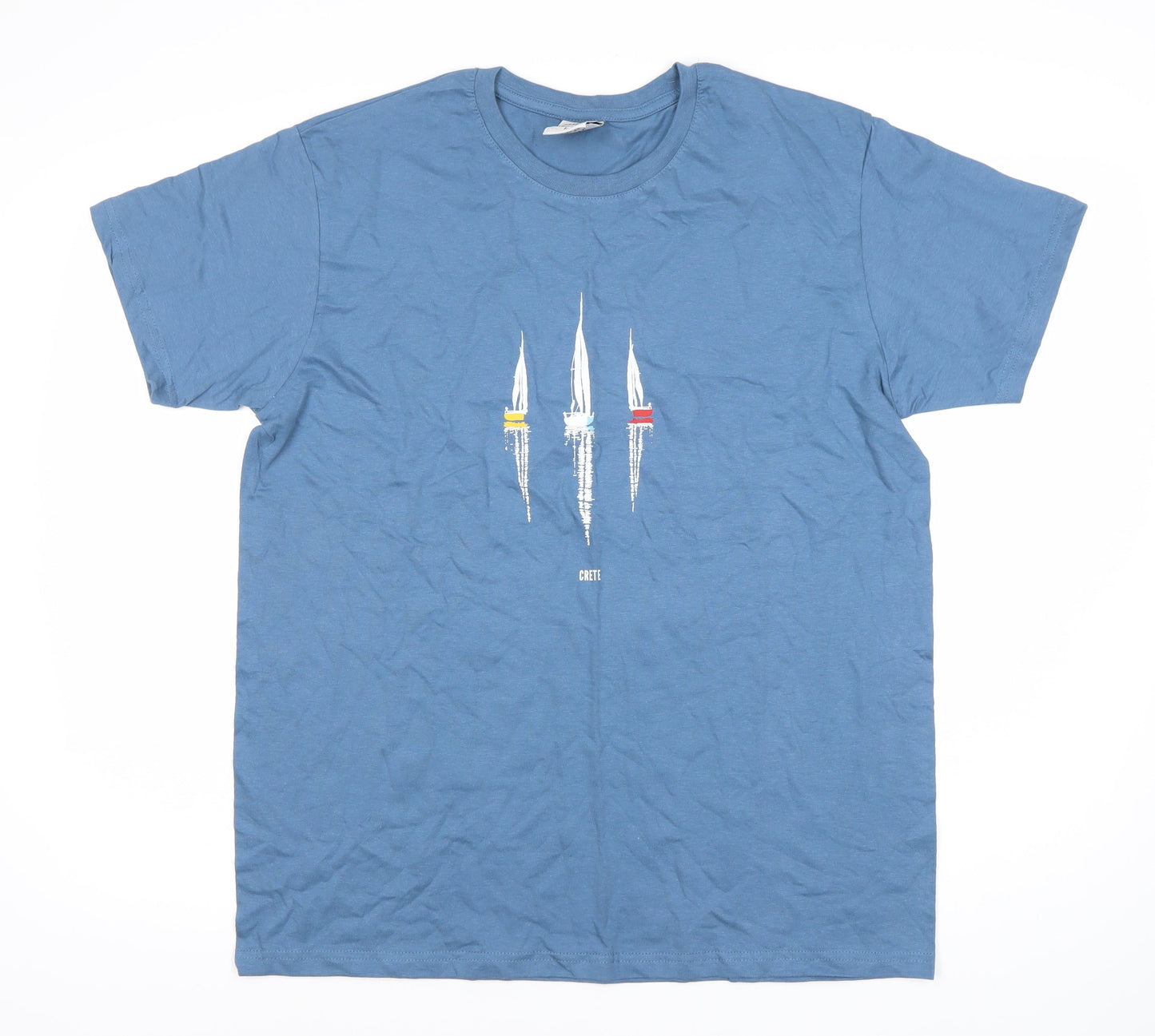 Strange A Men's Blue Nautical Print T-Shirt Size L