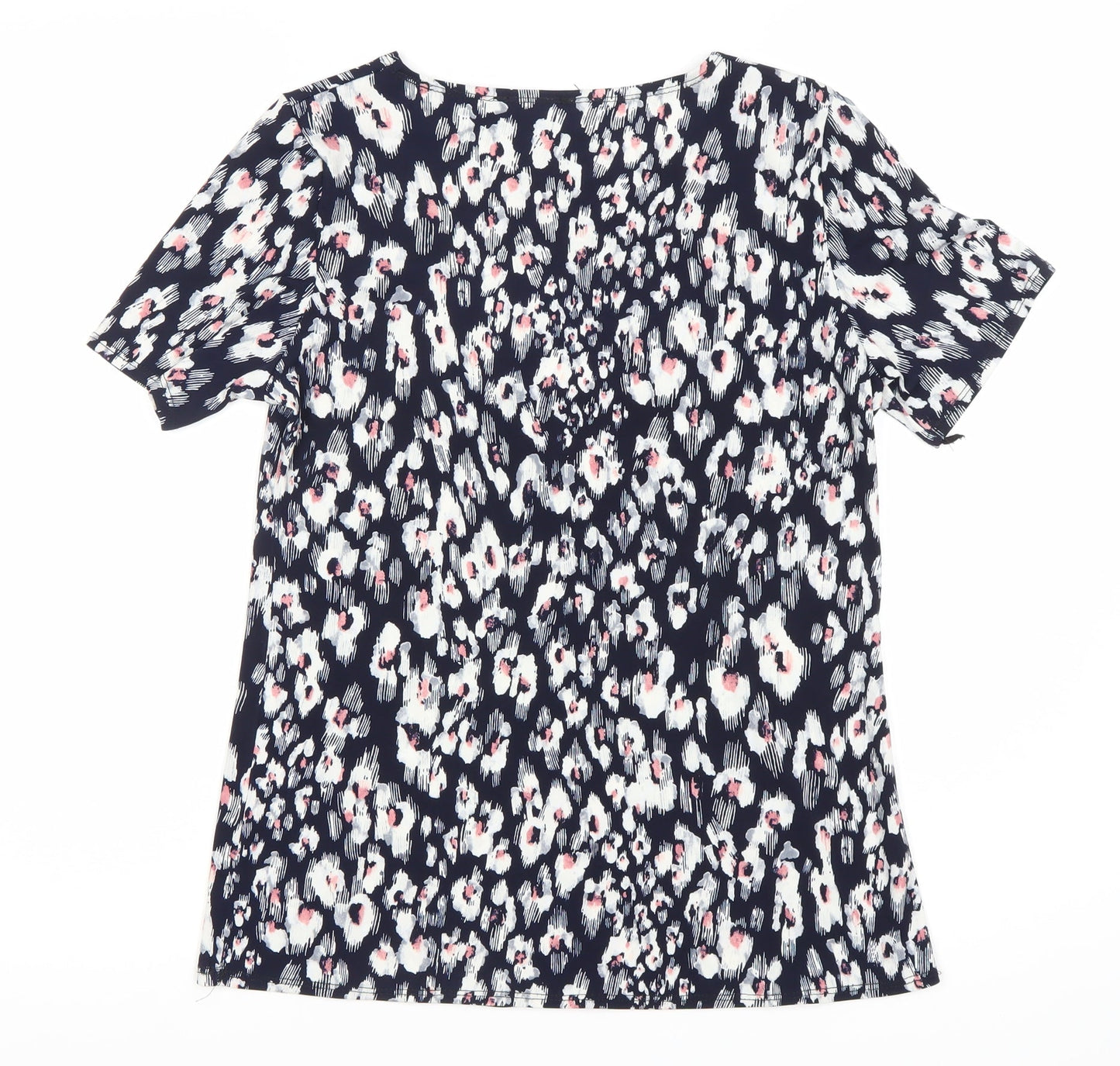 Saloos Women's Blue Floral Short Sleeve Top Size 10