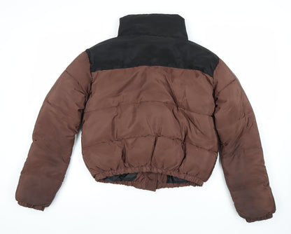 Boohoo Women's Brown Puffer Jacket 8