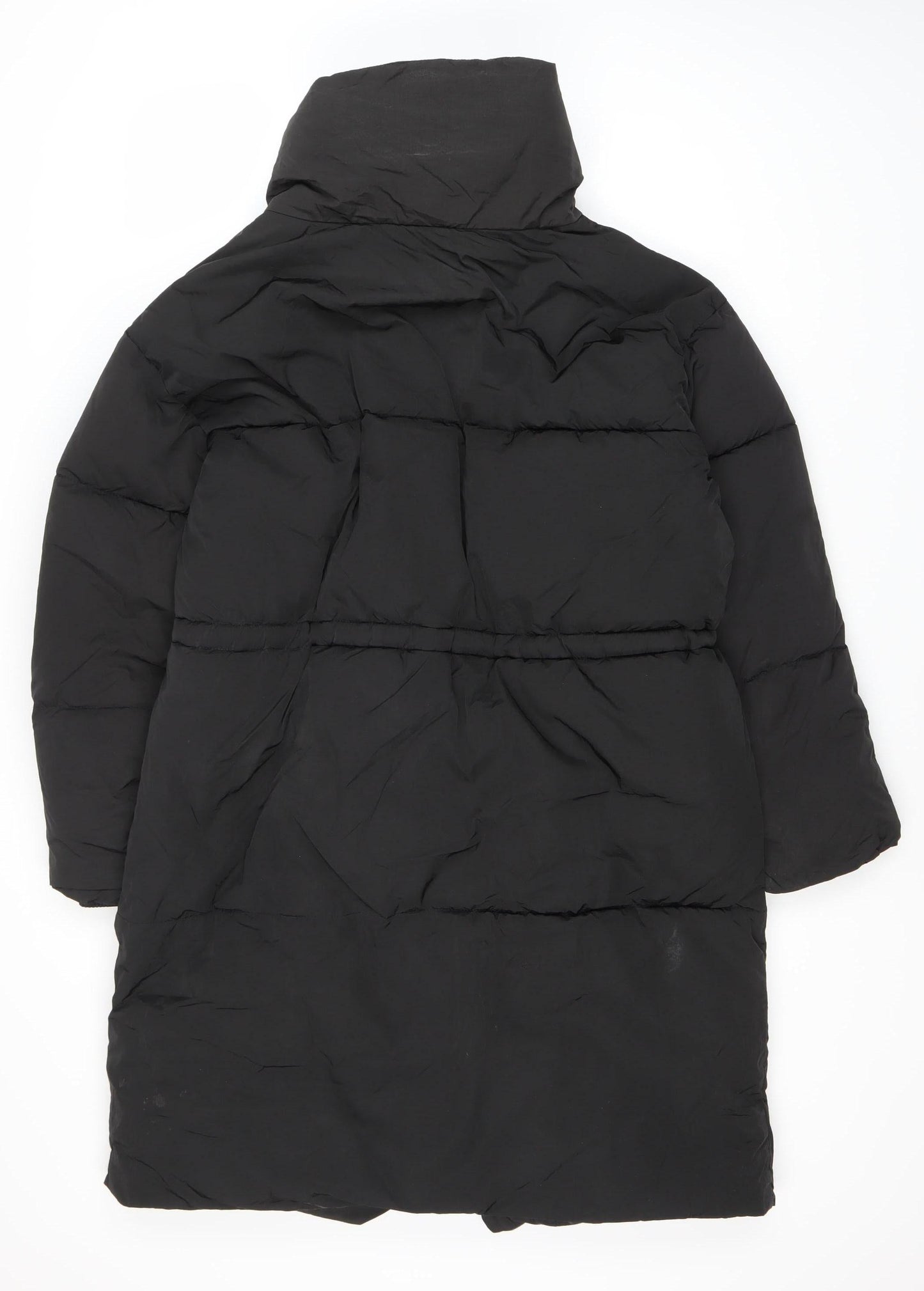 Monki Women's Black Puffer Jacket S, Casual, Mid-Length