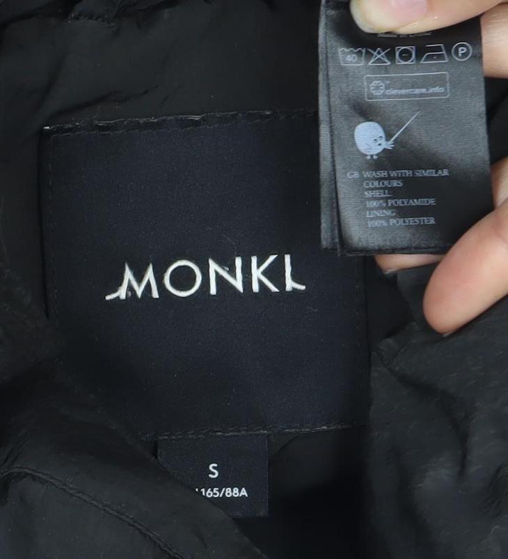 Monki Women's Black Puffer Jacket S, Casual, Mid-Length