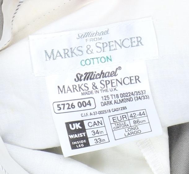 Marks and Spencer Men’s Brown Trousers Size 34 Regular