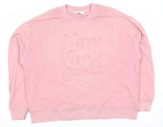 Marks and Spencer Women's Pink Pullover Sweatshirt L