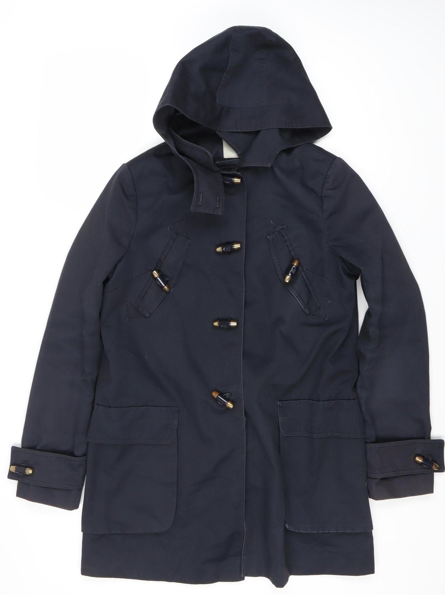 ASOS Women's Blue Duffle Coat, Size 10, Hooded