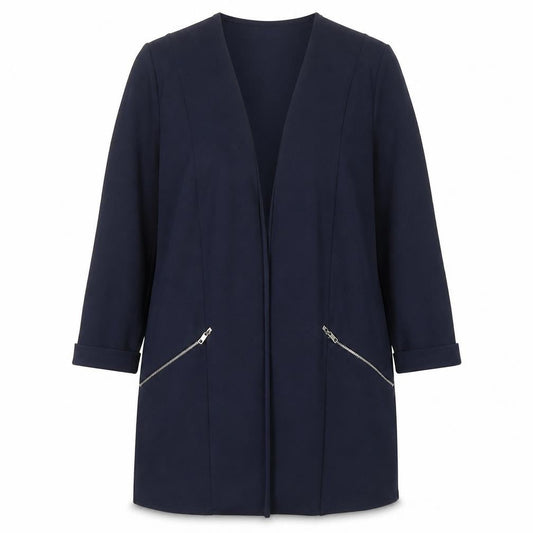 Wallis Women's Blue Long Open Coat Size 14