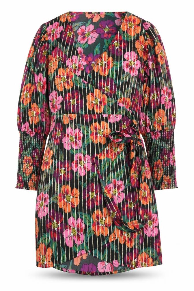 Simply Be Women's Wrap Dress - Floral Multicoloured 18