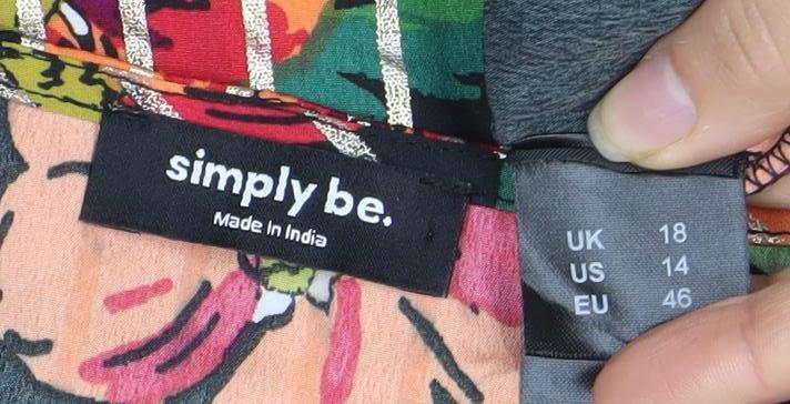 Simply Be Women's Wrap Dress - Floral Multicoloured 18