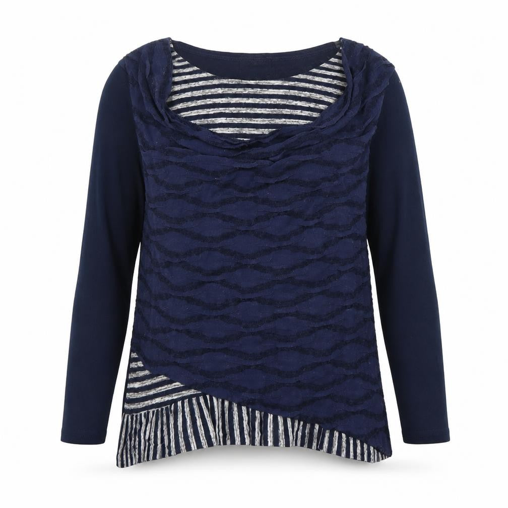 Klass Women's Blue Tunic T-Shirt, L, Relaxed Fit