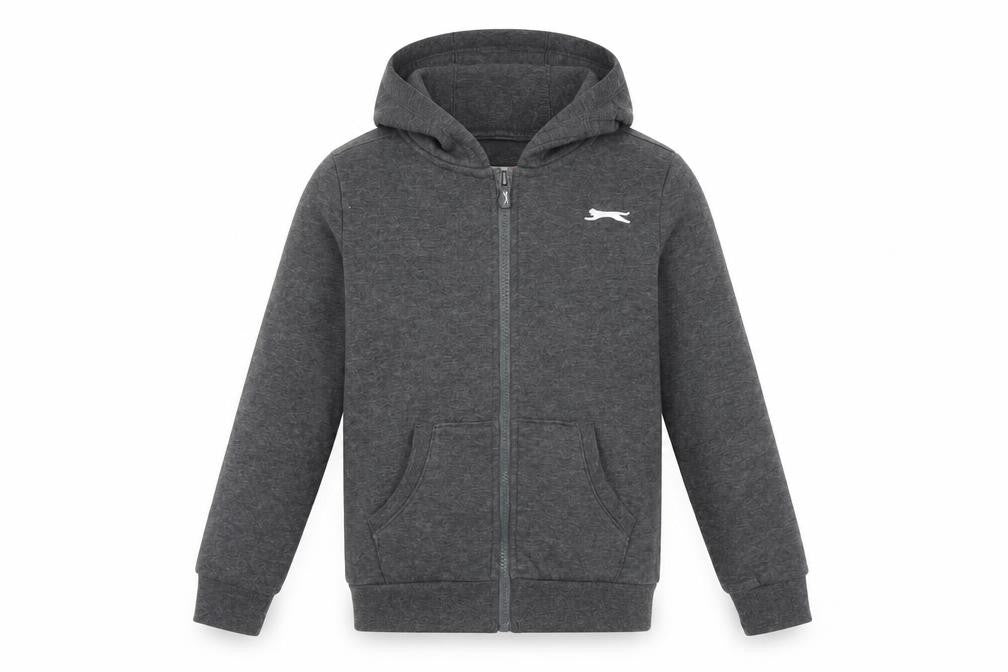 Slazenger Boys Grey Full Zip Hoodie 9-10 Years with Logo