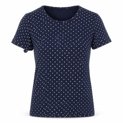 Cotton Traders Women's Blue Polka Dot T-Shirt Size 10