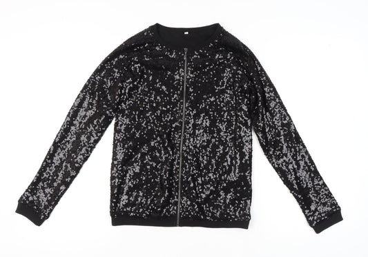 Marks and Spencer Black Sequin T-Shirt for Girls 13-14 Years