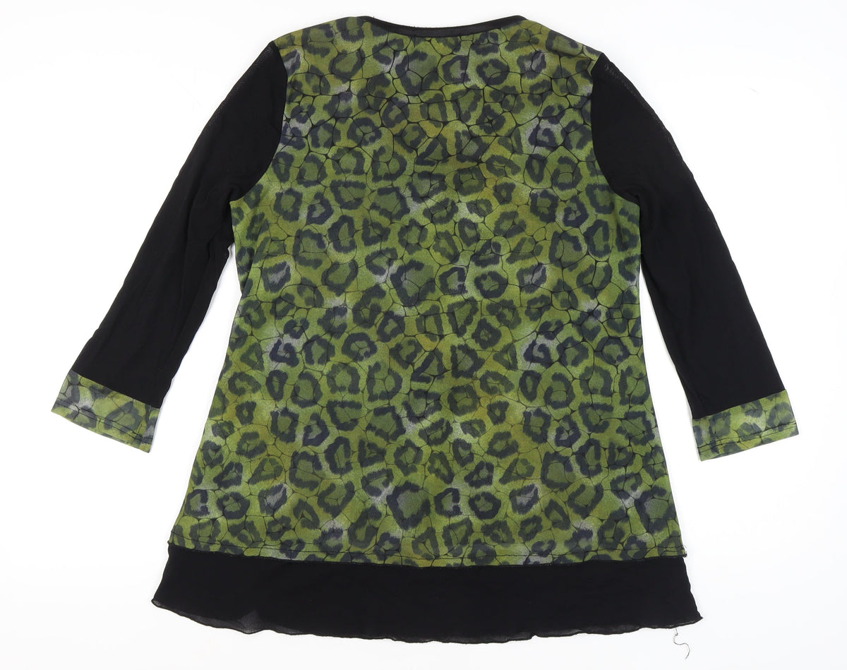 Clarity Women's Green Animal Print Tunic, Size 12