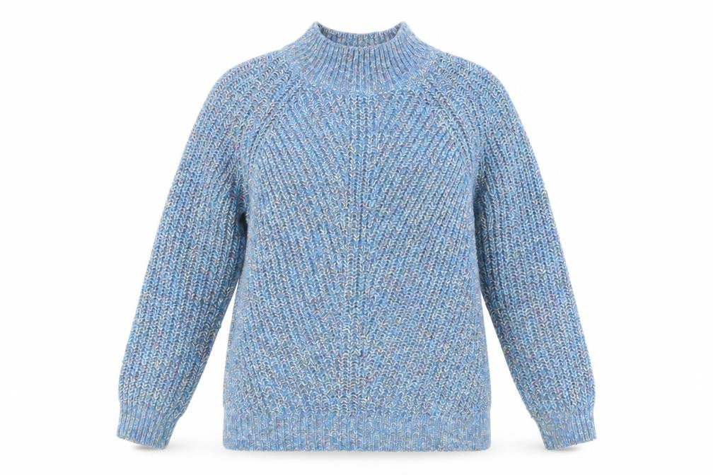 John Lewis Women's Blue Mock Neck Pullover Jumper Size 10