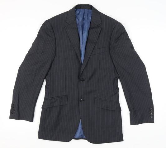 Marks and Spencer Men's Grey Pinstripe Suit Jacket Size 34R