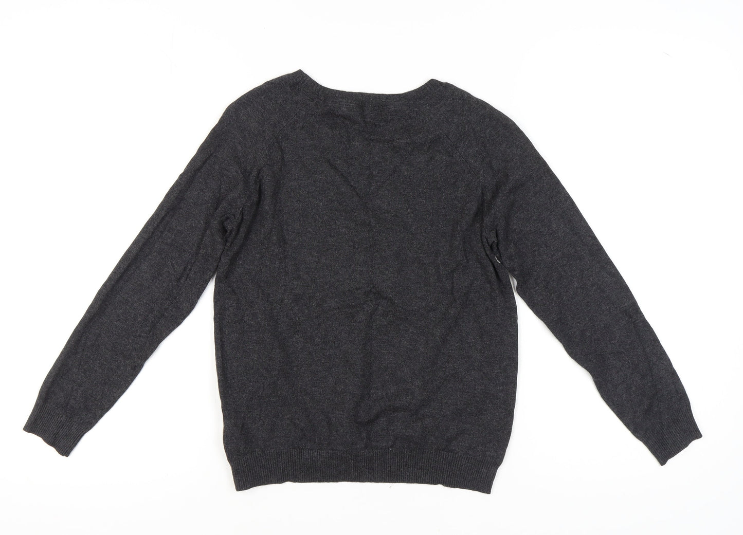 Marks and Spencer Women's Grey Floral Pullover Jumper, Size 8