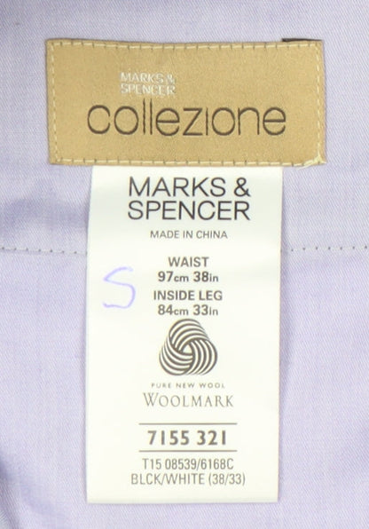 Marks & Spencer Men Black Dress Pants 38