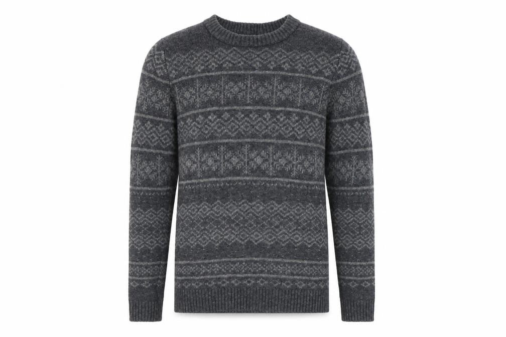 SELECTED HOMME Grey Wool Men's Pullover Jumper, Size S