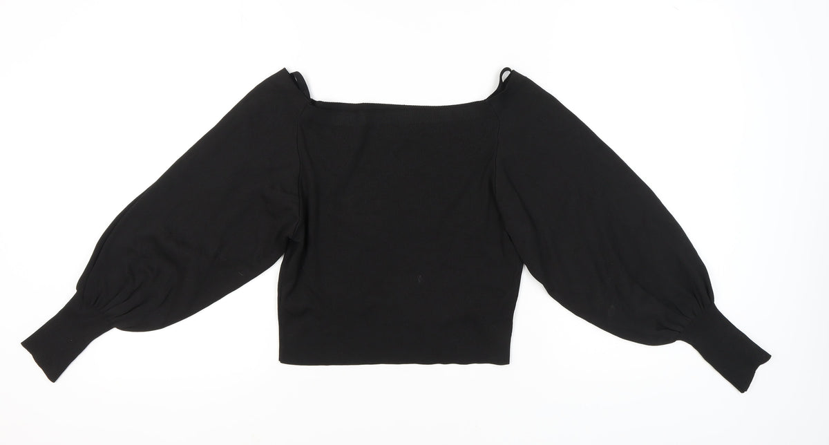 Topshop Women's Black Long Sleeve Top UK 14