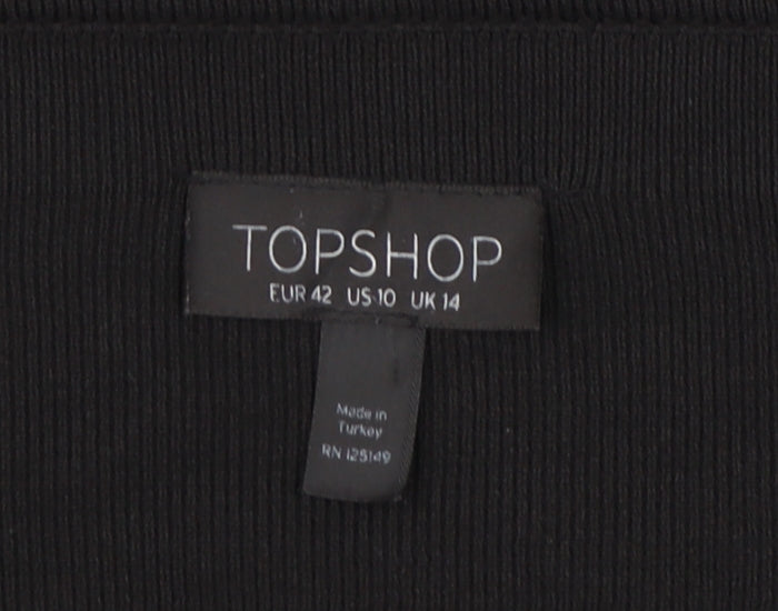Topshop Women's Black Long Sleeve Top UK 14