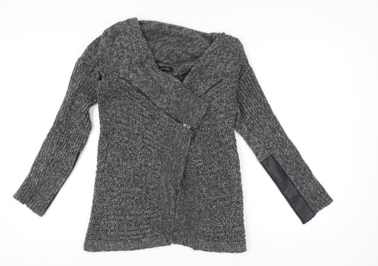 New Look Women’s Grey Full Zip Chunky Knit Jumper M