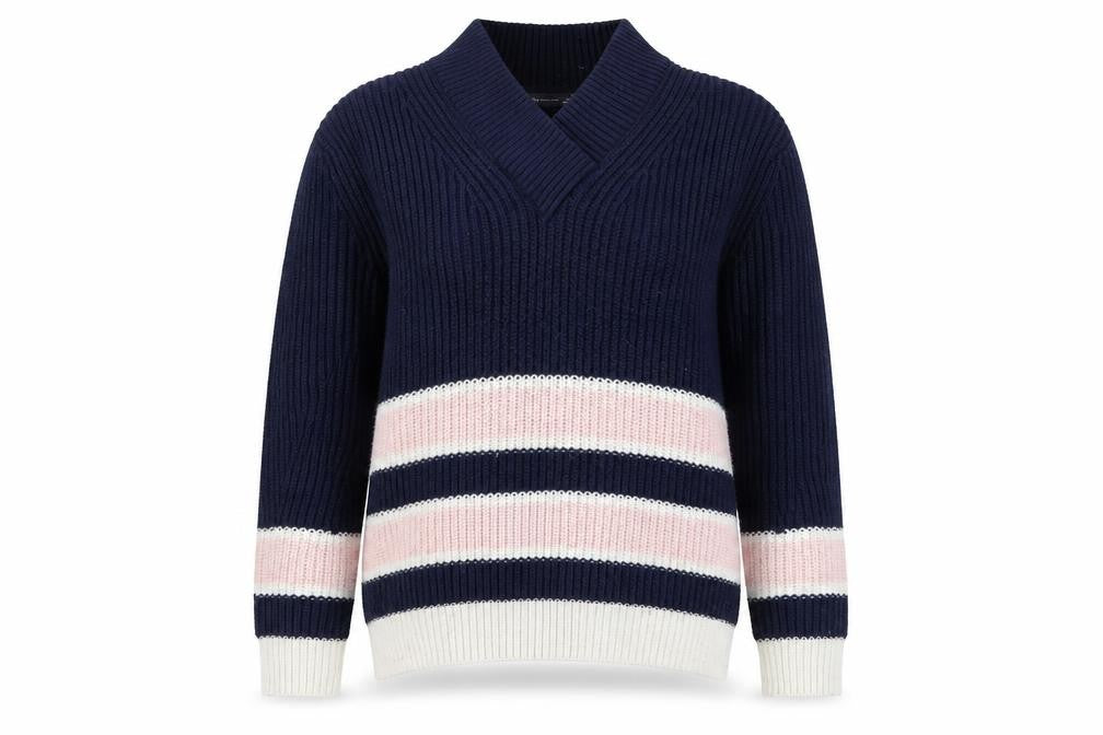 Marks & Spencer Women's Blue Striped Pullover Jumper M
