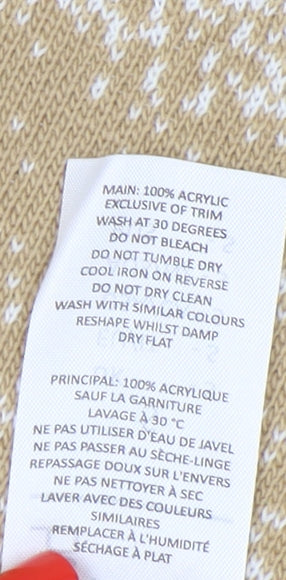 Brand and care label for boohooMAN Men's Beige jumper, size S, Casual Knit
