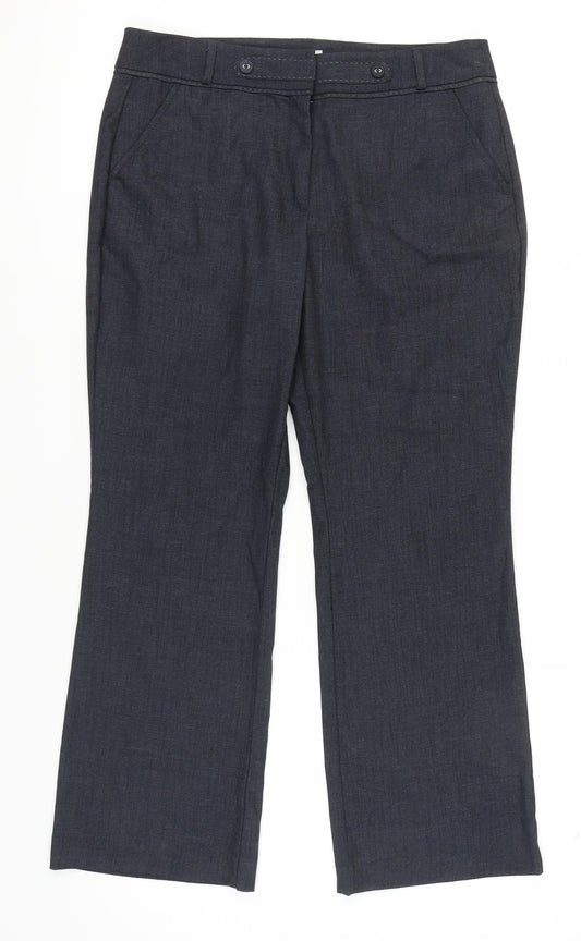 Marks and Spencer Women Blue Slim Fit Trousers Size 14