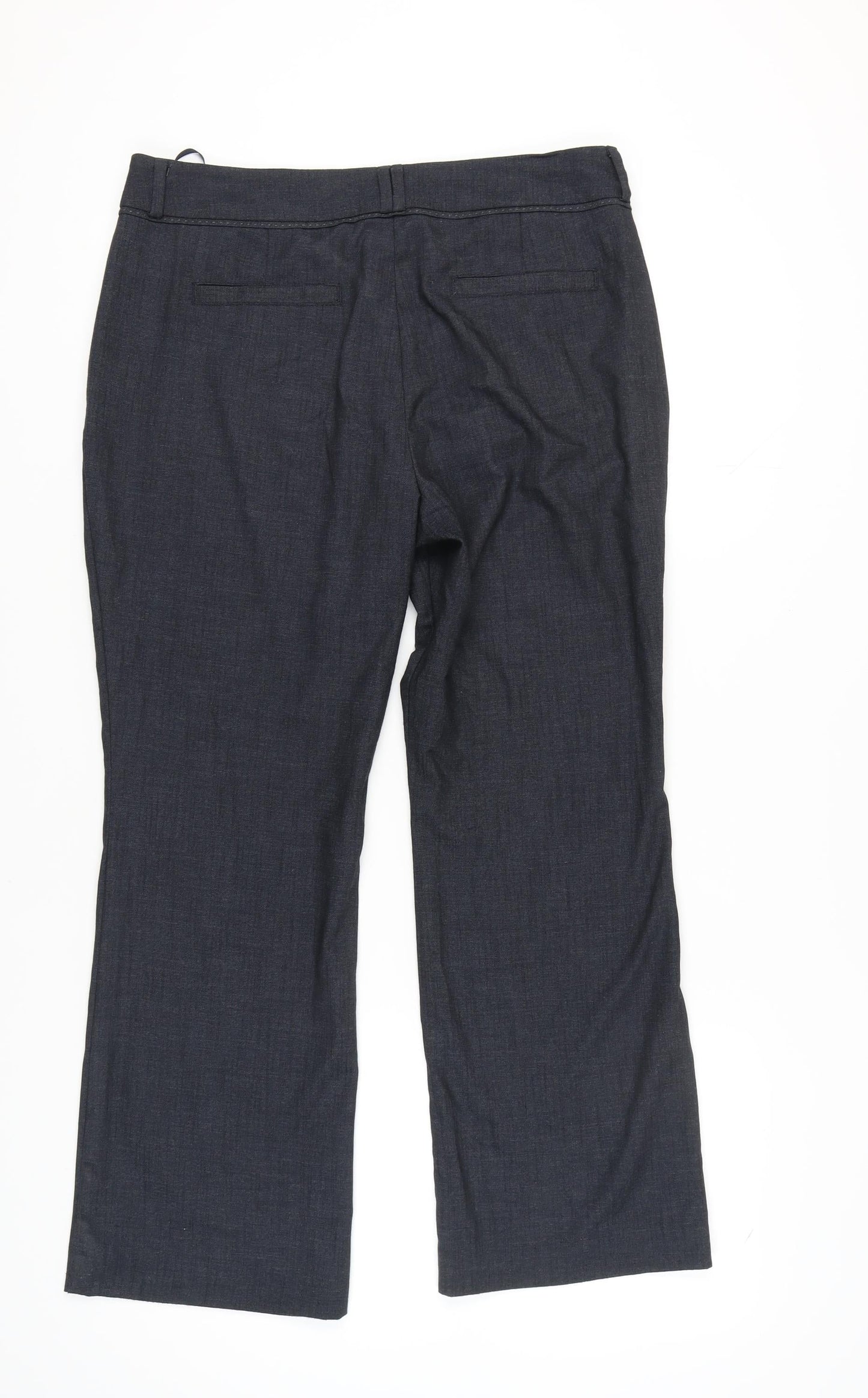 Marks and Spencer Women Blue Slim Fit Trousers Size 14
