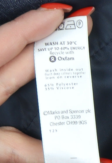 Marks and Spencer Women Blue Slim Fit Trousers Size 14