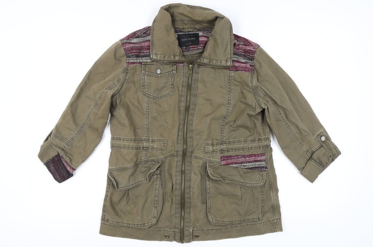 River Island Women's Military Jacket, Brown, Size 10, Casual Style