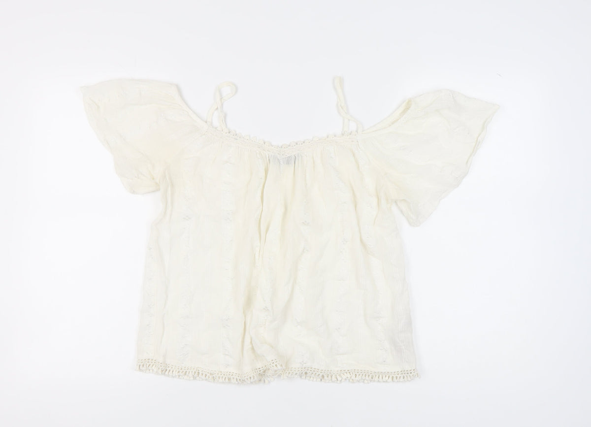 Dorothy Perkins Women’s White Cotton Tunic Blouse