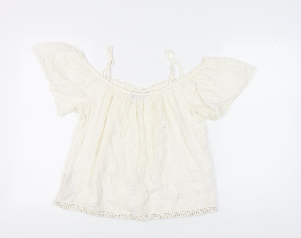 Dorothy Perkins Women’s White Cotton Tunic Blouse