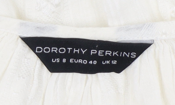 Dorothy Perkins Women’s White Cotton Tunic Blouse