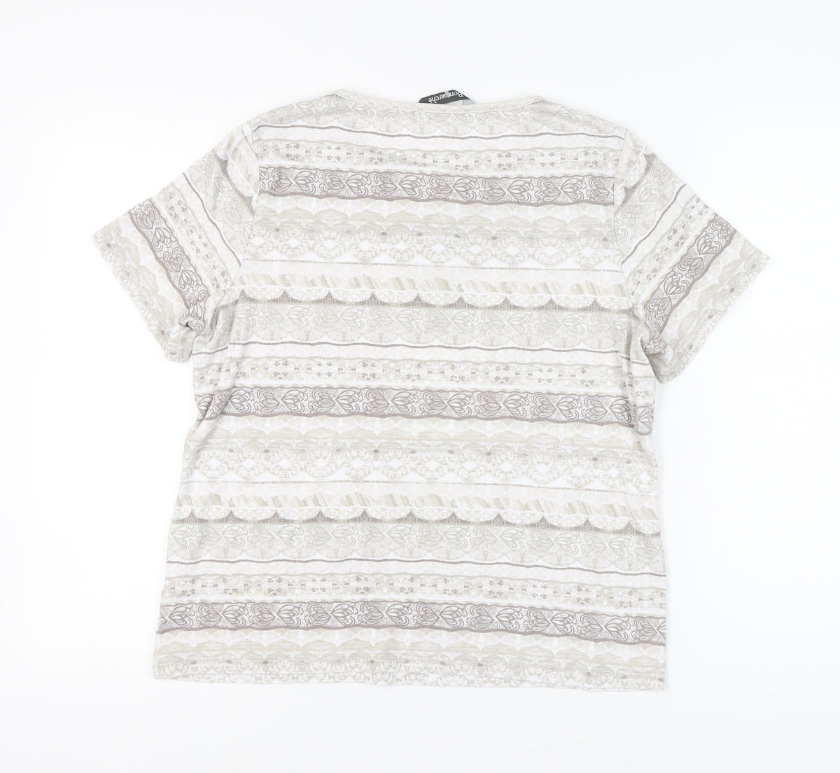 Bonmarché Women's Beige M Geometric T-Shirt