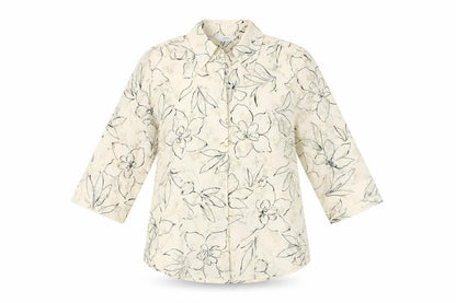 Next Women's Beige Floral Button-Up Shirt UK 10