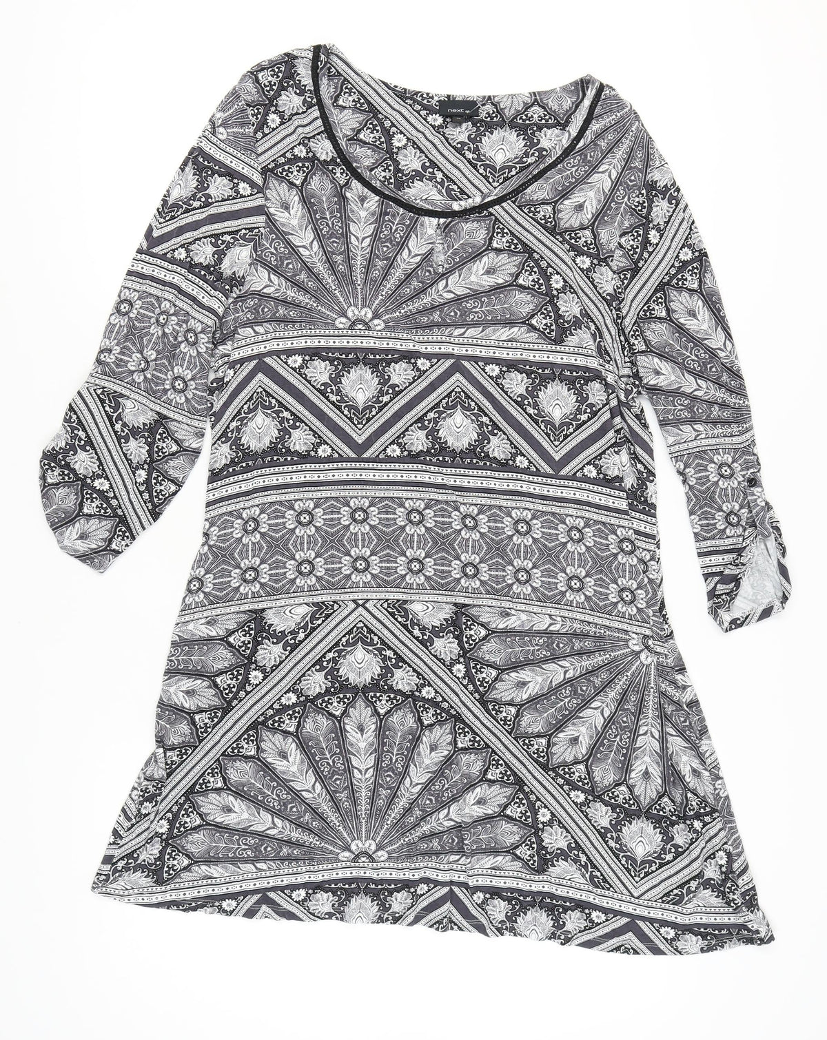 Next Women's Grey Geometric Shift Dress Size 20