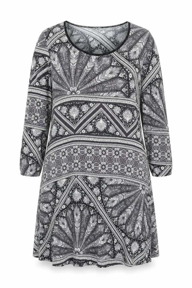 Next Women's Grey Geometric Shift Dress Size 20