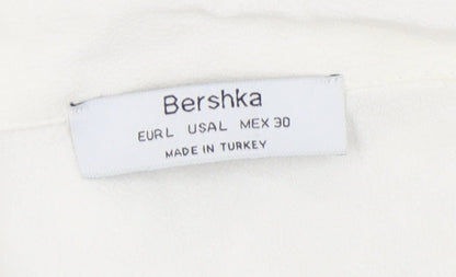 Bershka Women's White Button-Up Shirt L Casual Elegant