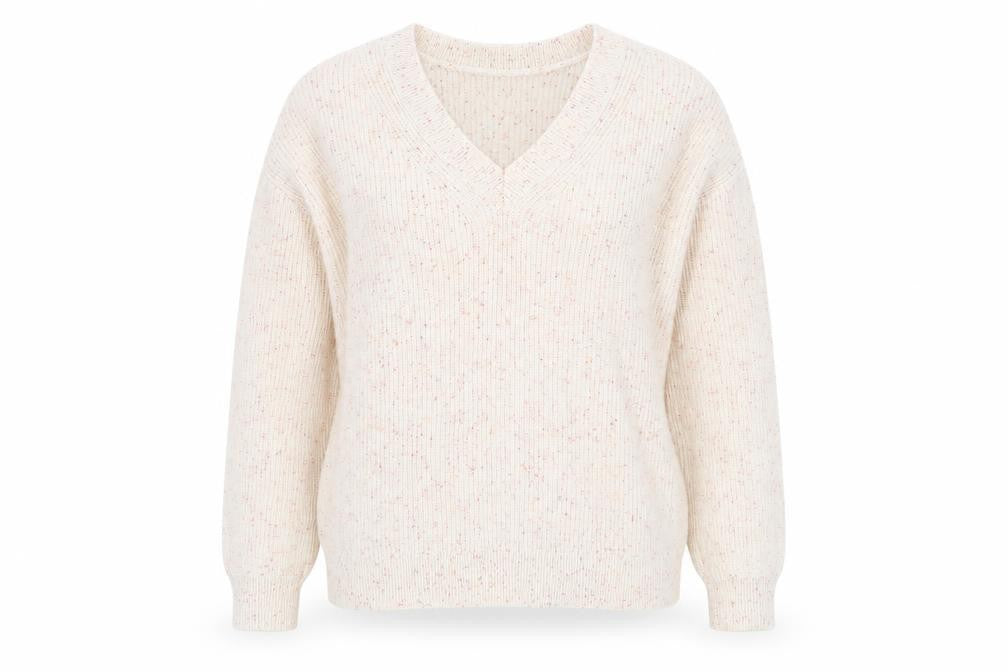 Marks & Spencer Women's Beige V-Neck Pullover M