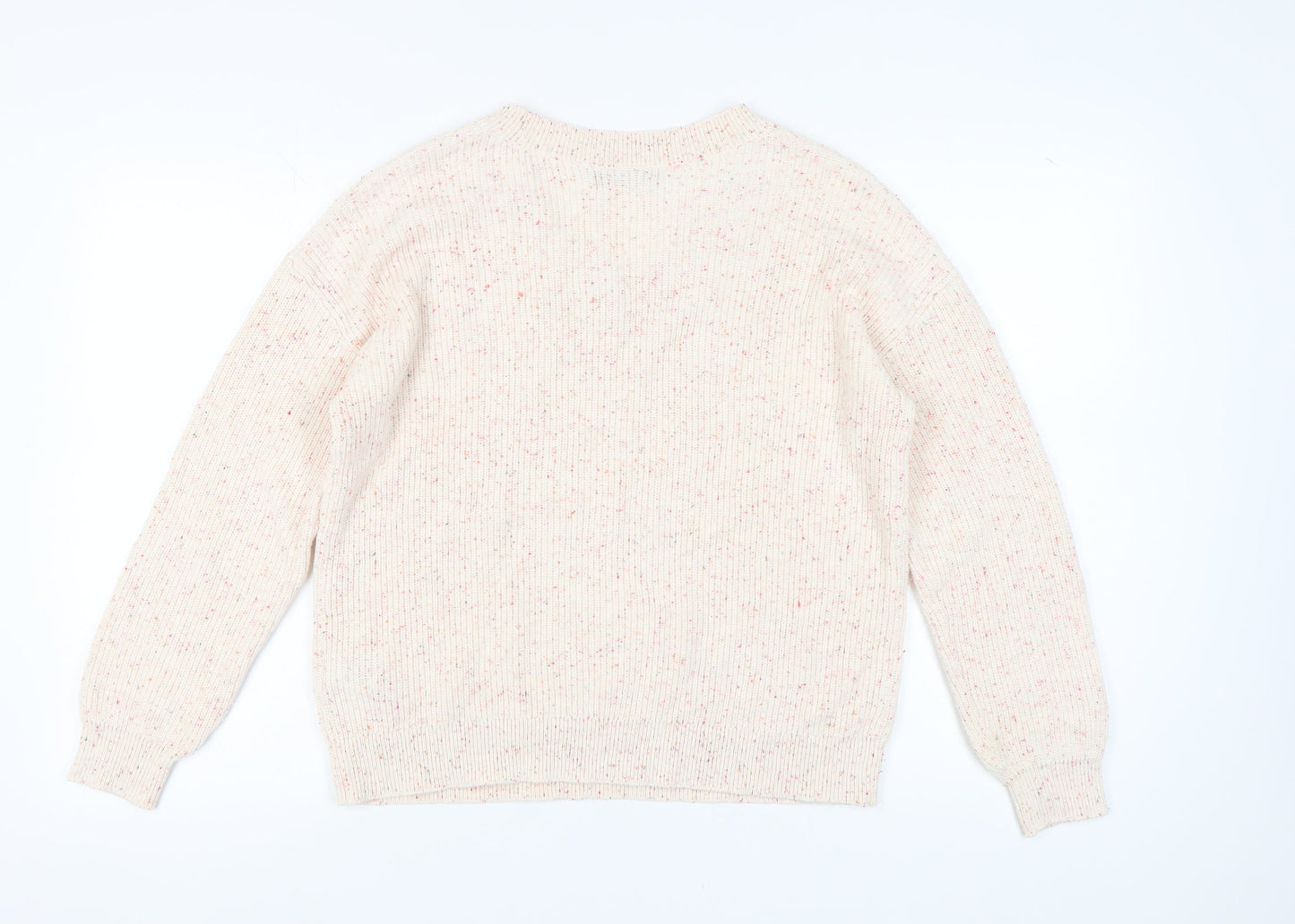 Marks and Spencer Women's Beige V-Neck Pullover M