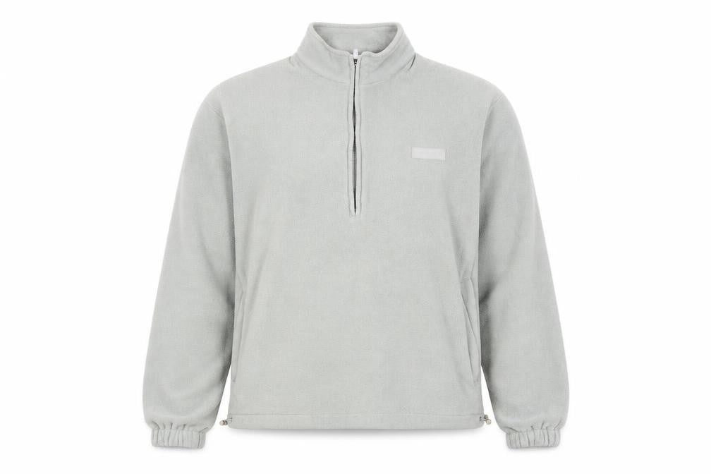 SIARR Grey Fleece Zip Sweatshirt, Unisex Medium
