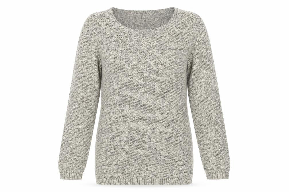 Damart Women's Beige 3/4 Sleeve Cotton Pullover Jumper S
