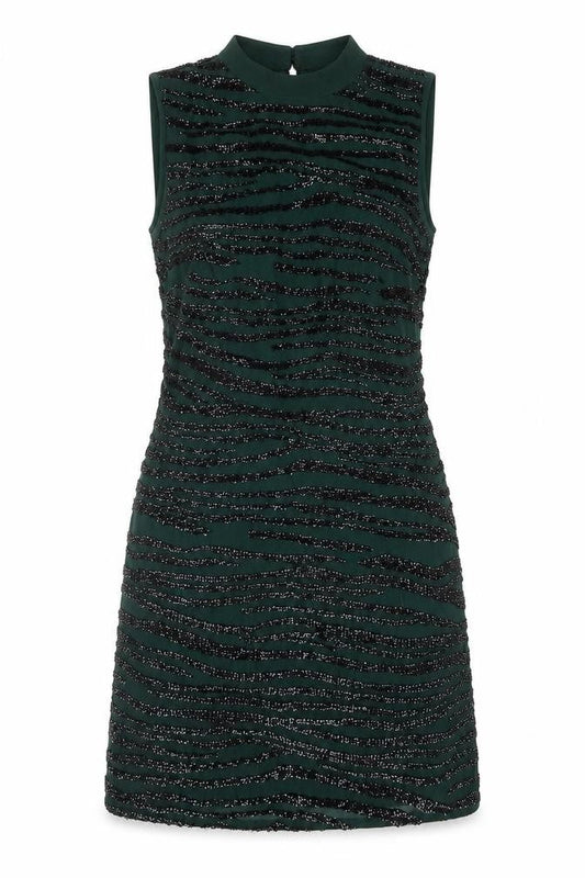 Oasis Women's Green Sleeveless Shift Dress, Size 10