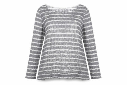 Phase Eight Women's Grey Striped Blouse, Size 12