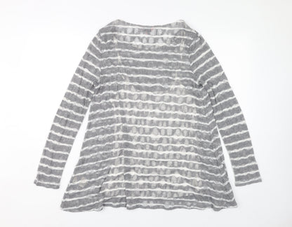 Phase Eight Women's Grey Striped Blouse, Size 12