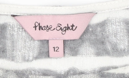 Phase Eight Women's Grey Striped Blouse, Size 12