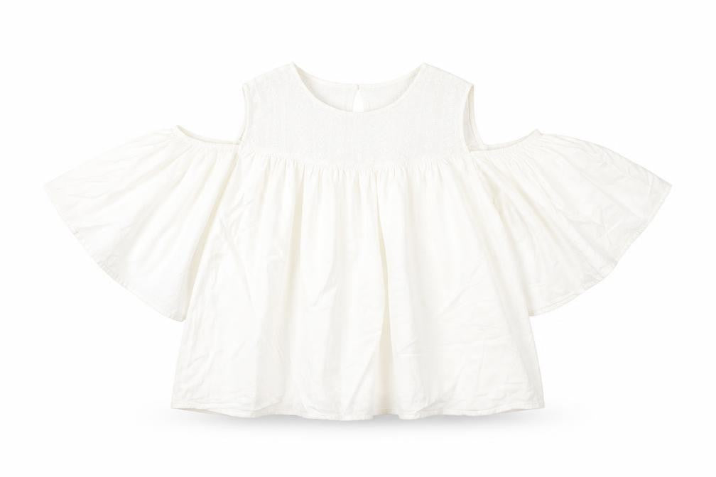 Stile Benetton Women's White Cold Shoulder Blouse